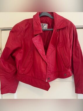 Vintage 80s Red Leather Jacket